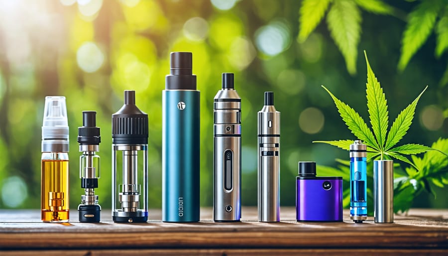 Assortment of various CBD vaping devices suited for different preferences